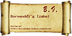 Borvendég Izabel névjegykártya